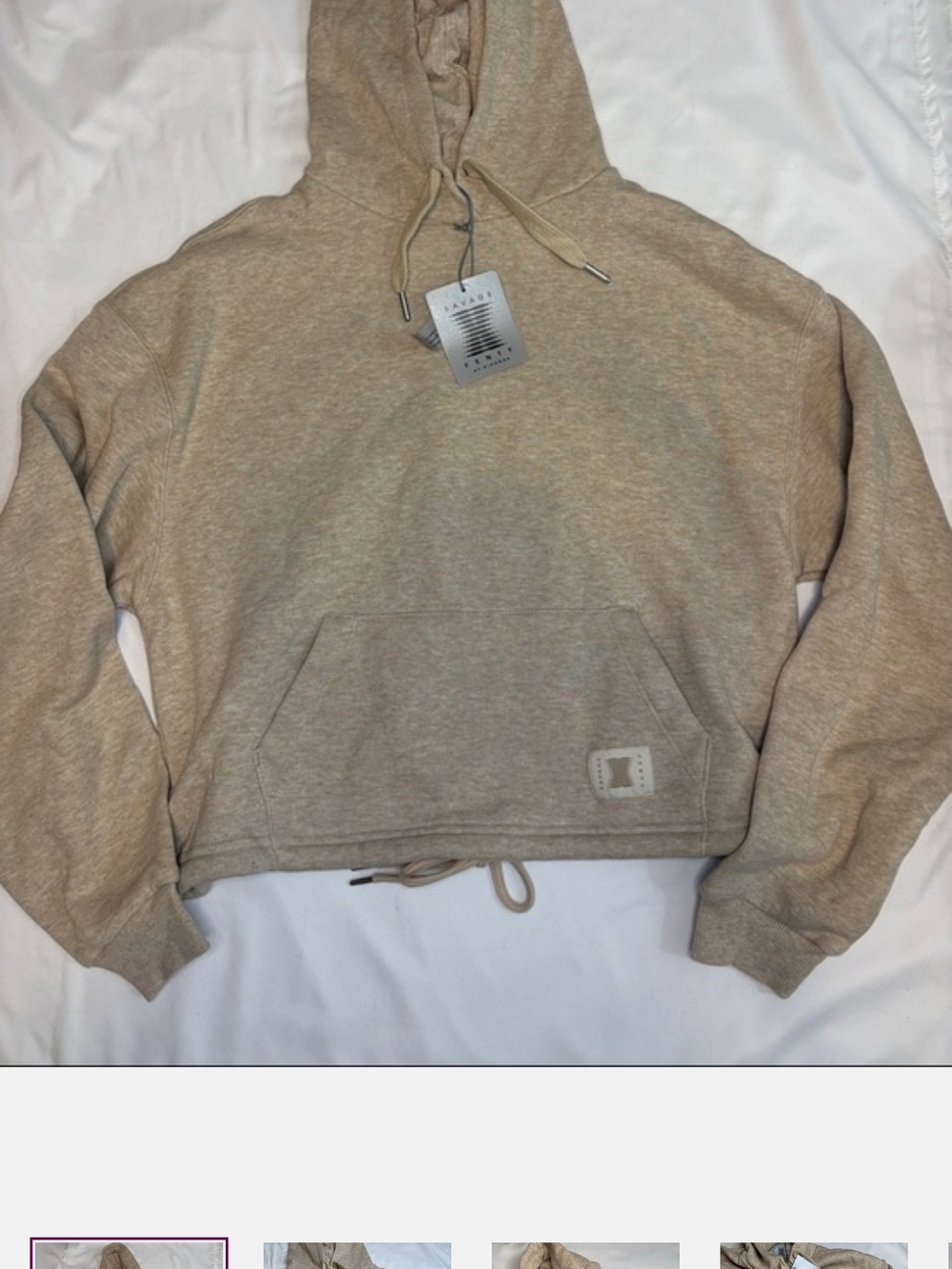 Savage X Fenty Beige Drawstring Hoodie